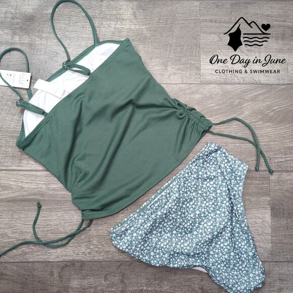 Cupshe Ribbed Ruched Bikini Swimsuit Size S - Picture 8 of 8